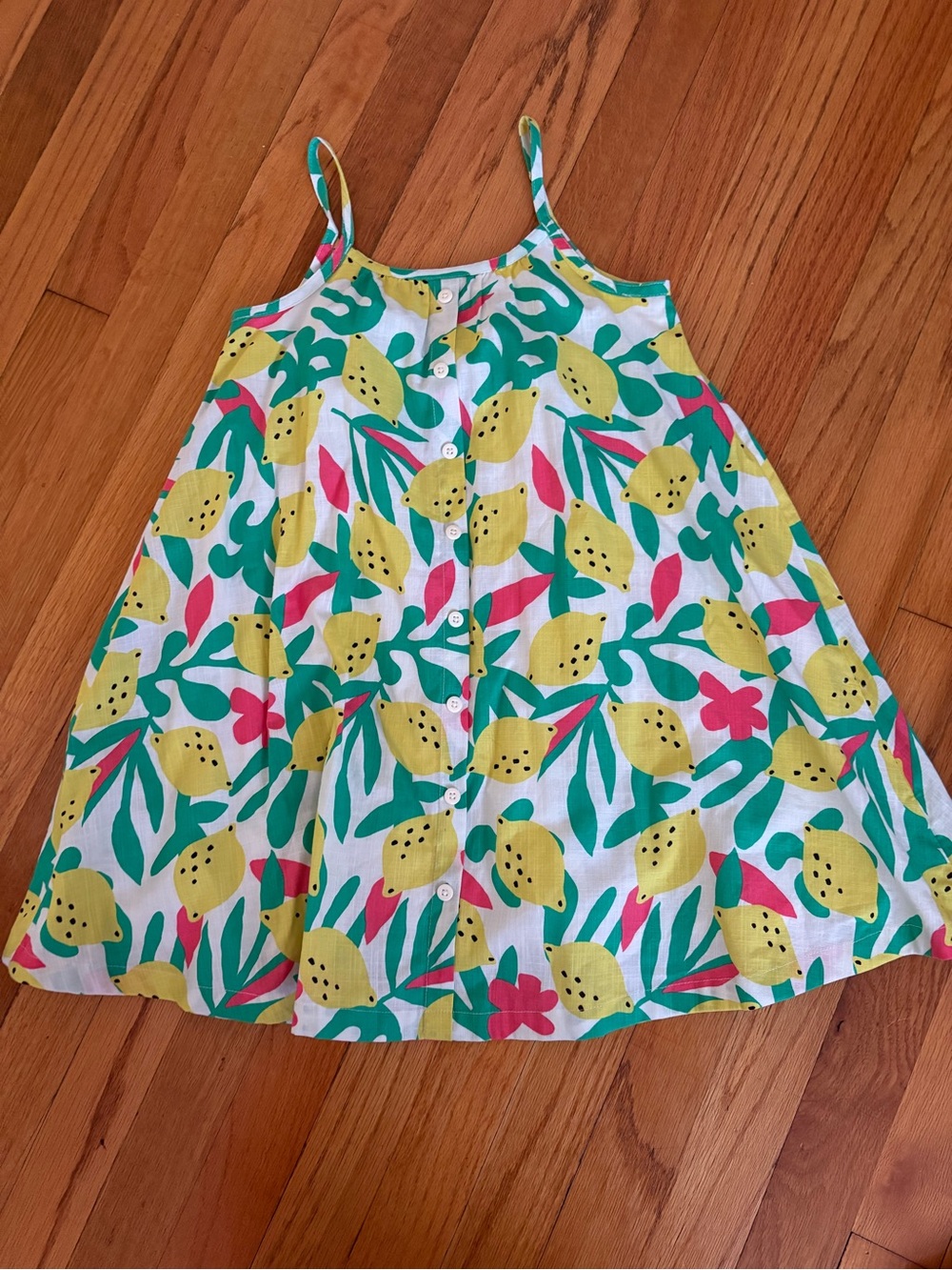 Hanna Andersson Lemon Print Sundress in Yellow, Green, Pink